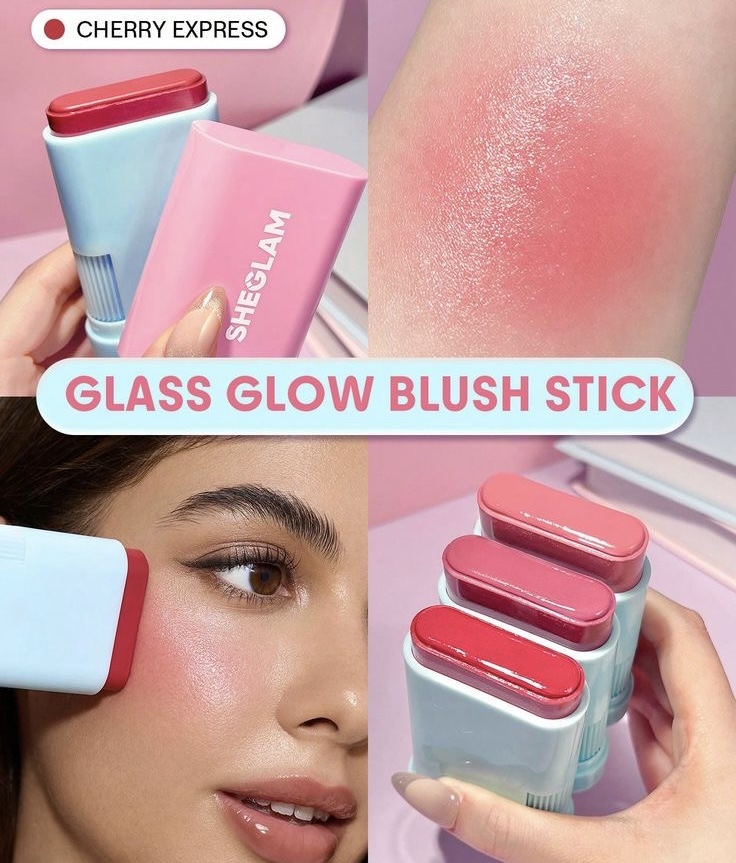رژگونه استیکی شیگلم‌مدل Glass glow blush رنگ cherry express