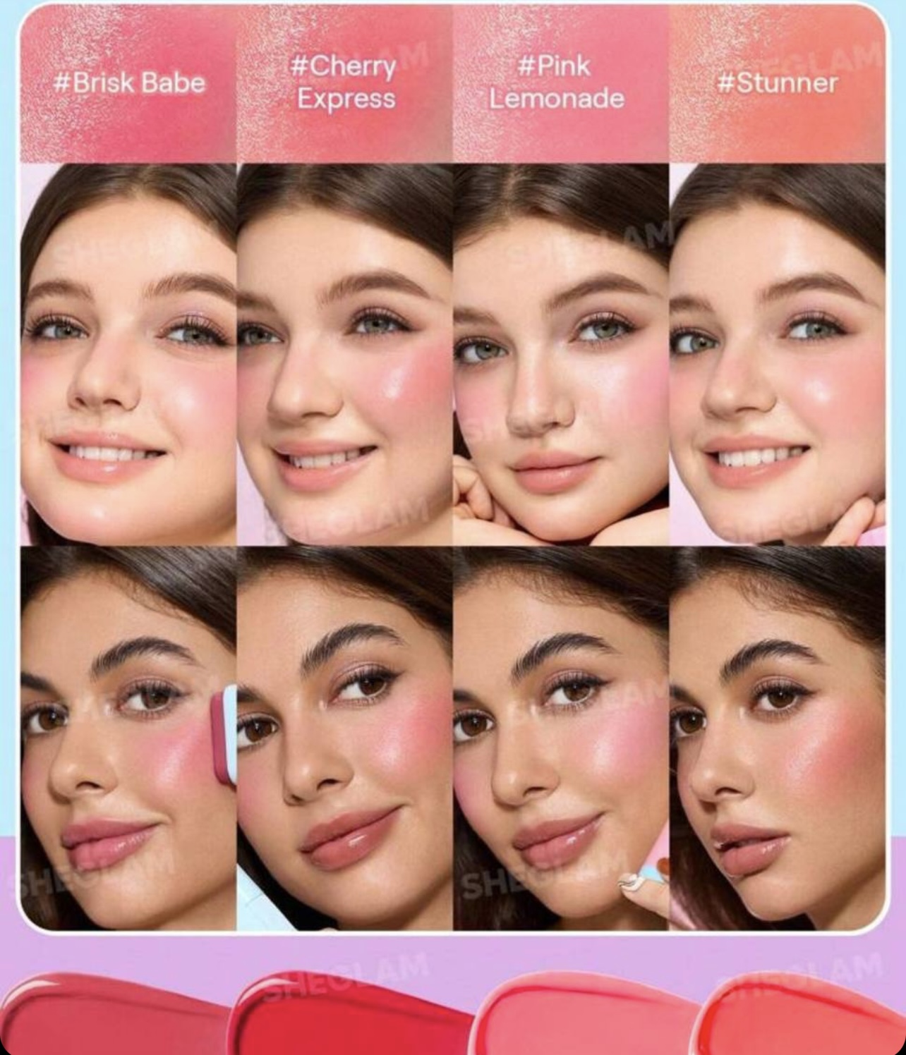 خرید رژگونه استیکی شیگلم‌مدل Glass glow blush