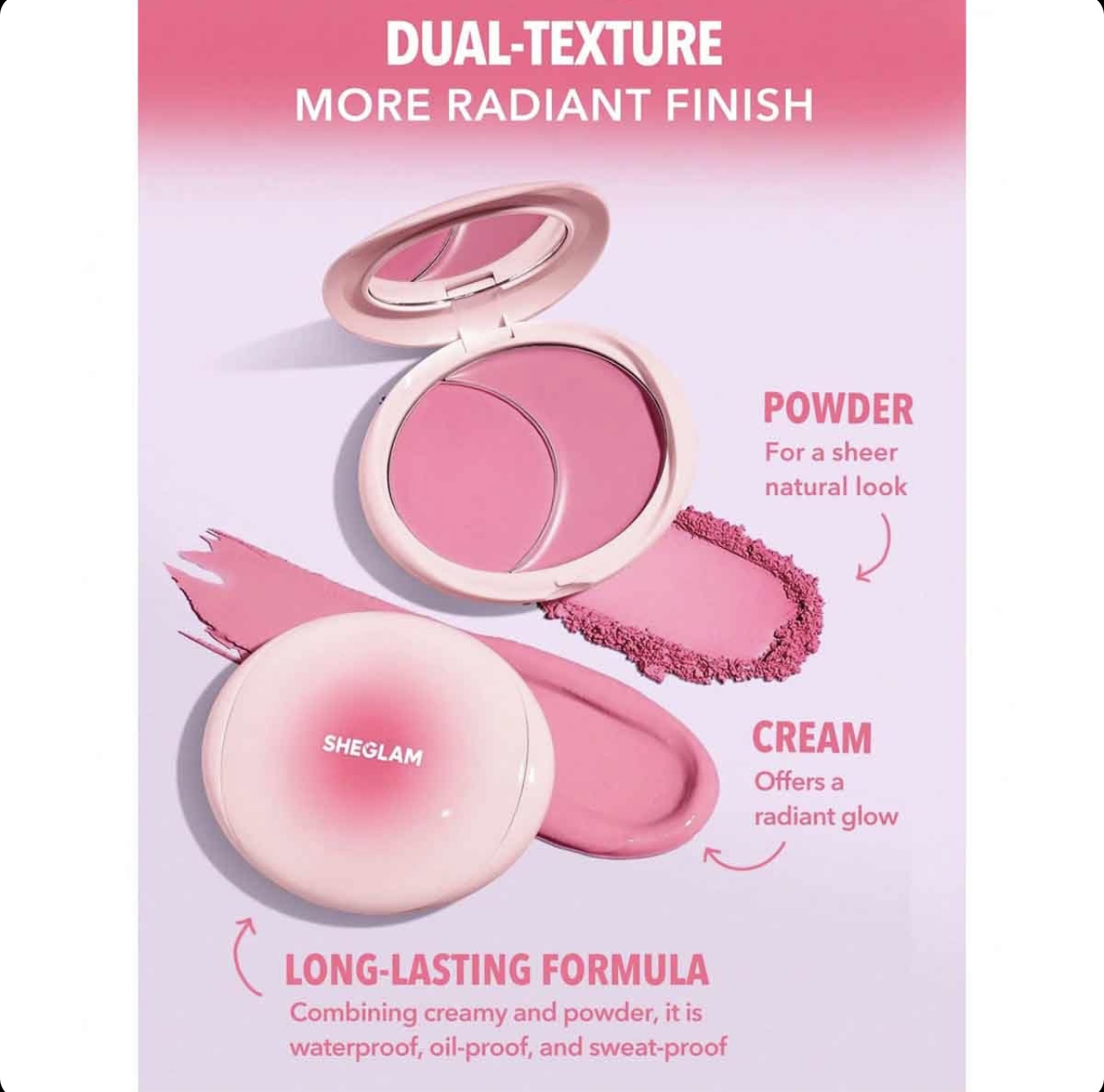 رژگونه دو طرفه کرمی و پودری شیگلم مدل Cheek 2 Cheek Blush Duo